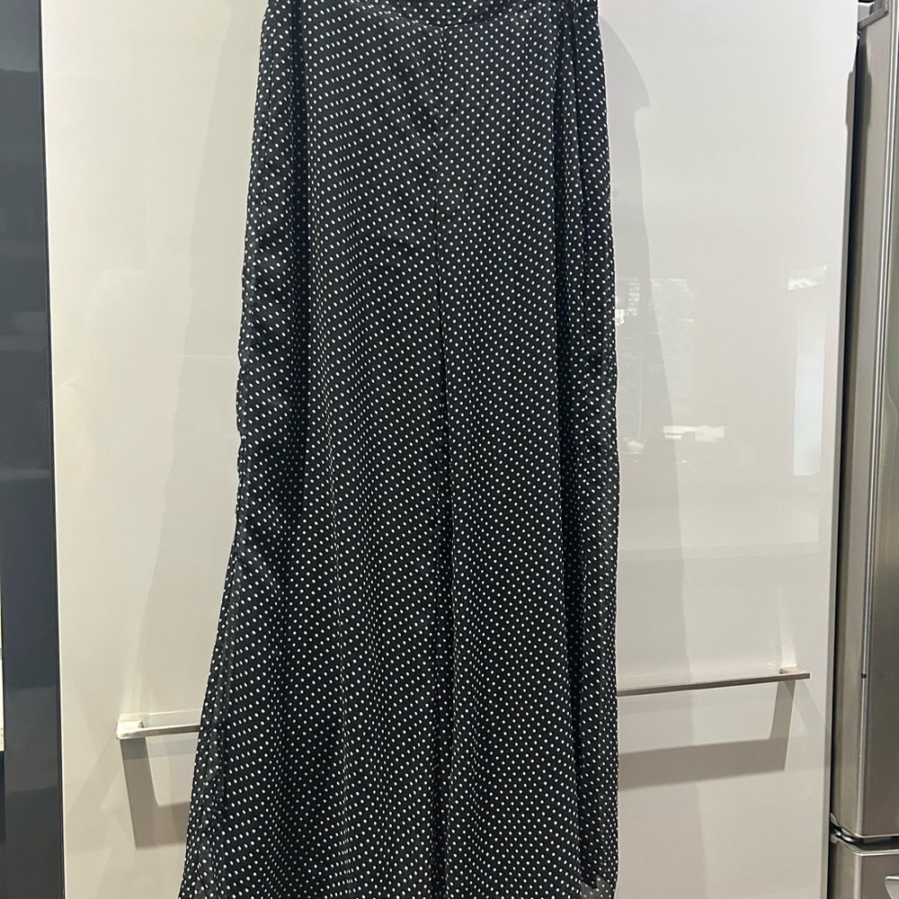 Black Polka Dot Flare Pants